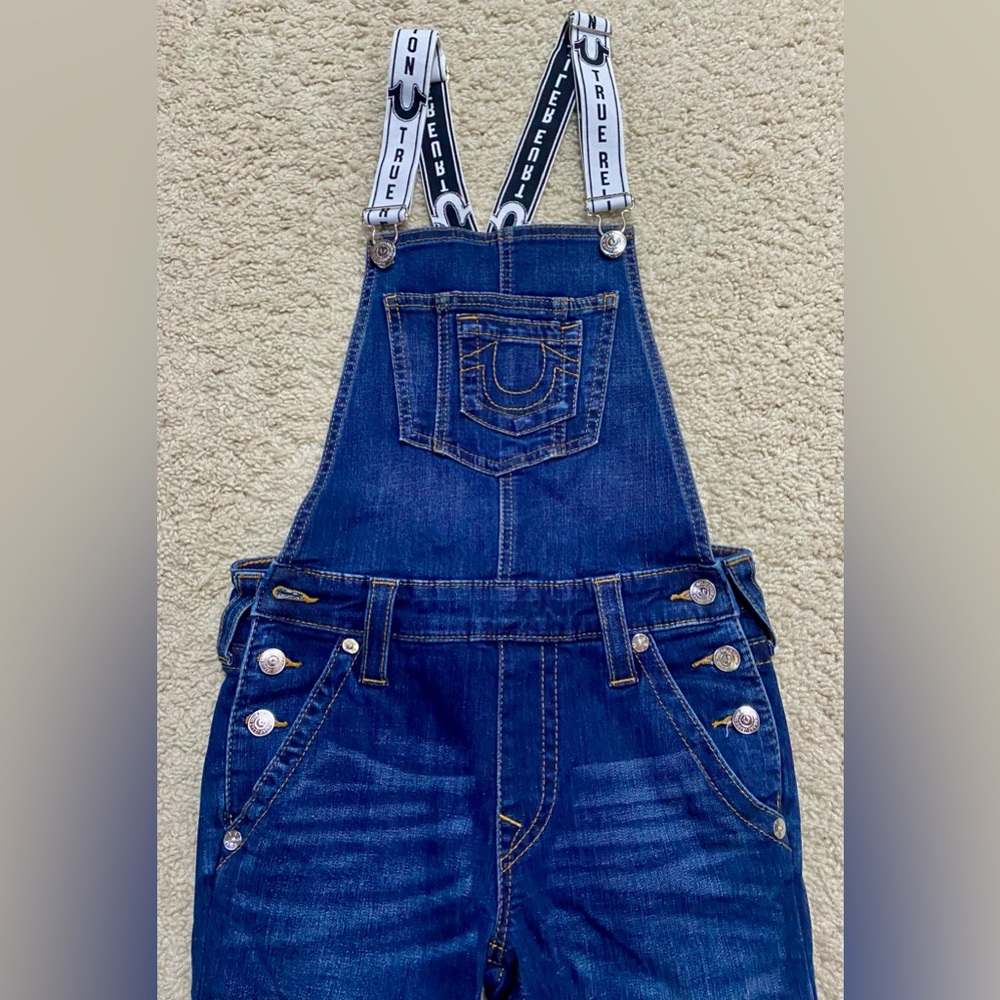 True religion, logo strap skinny overall, xs